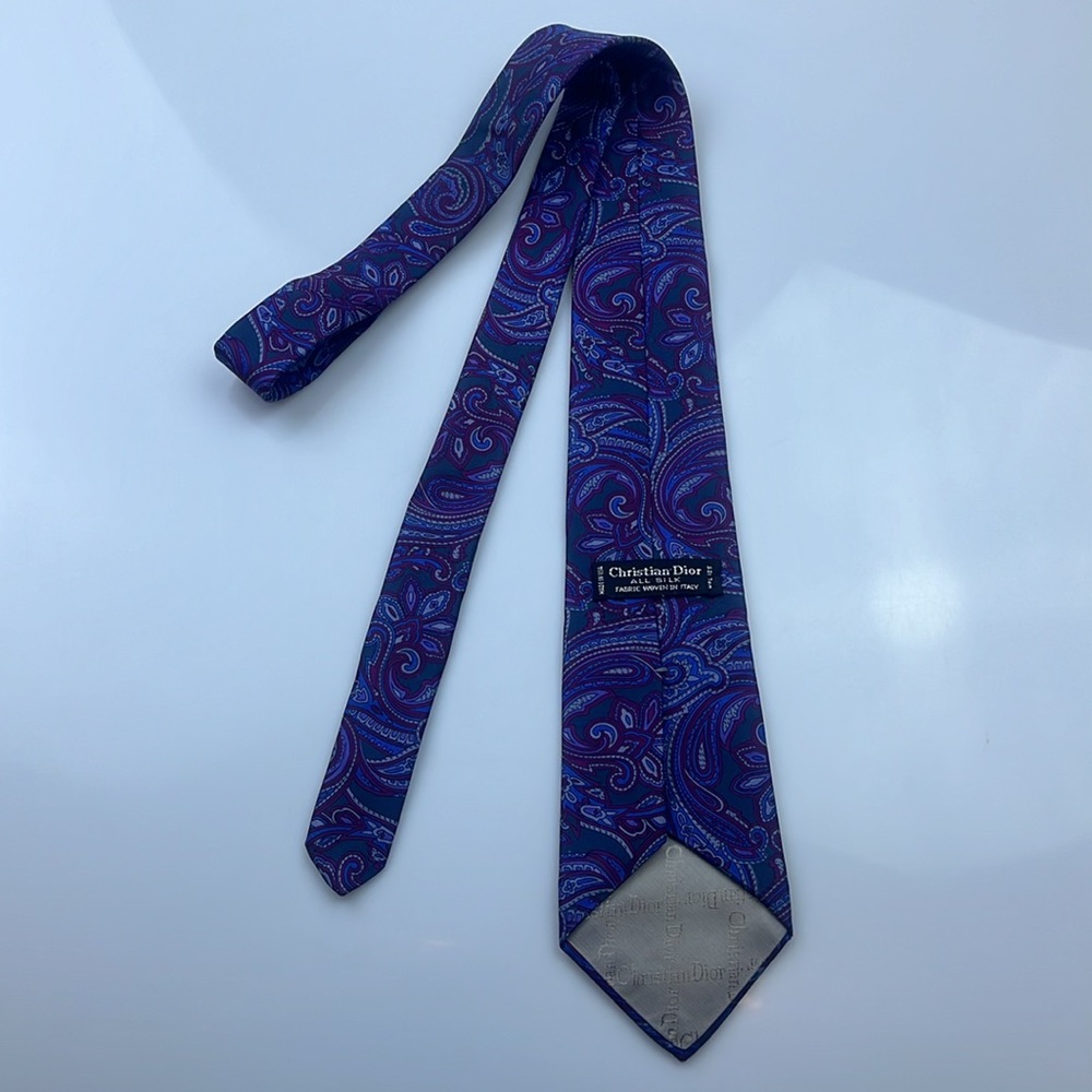 Christian Dior All Silk Paisley Tie N208-45 - Picture 4 of 5
